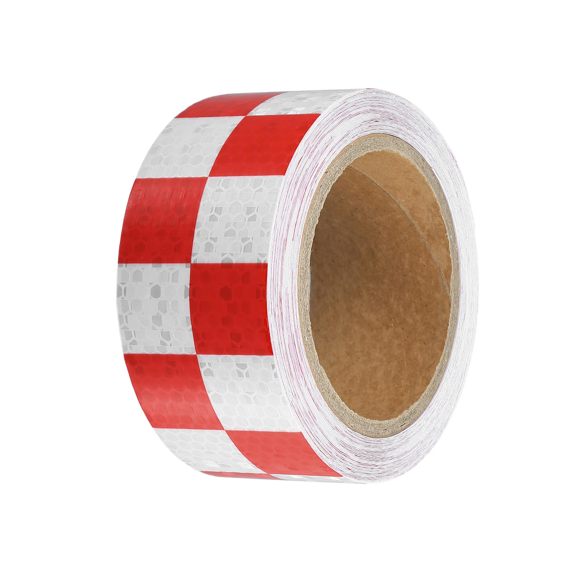 

ACROPIX Universal 5cmx10m Red White Plaid Car Reflective Sticker Reflective Tape Safety Warning Reflective Protector - 1 Pack