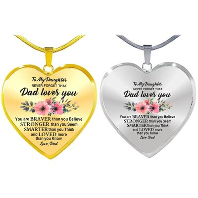 Taicanon To My Daughter Heart Necklace Love -Loves You - From Gift