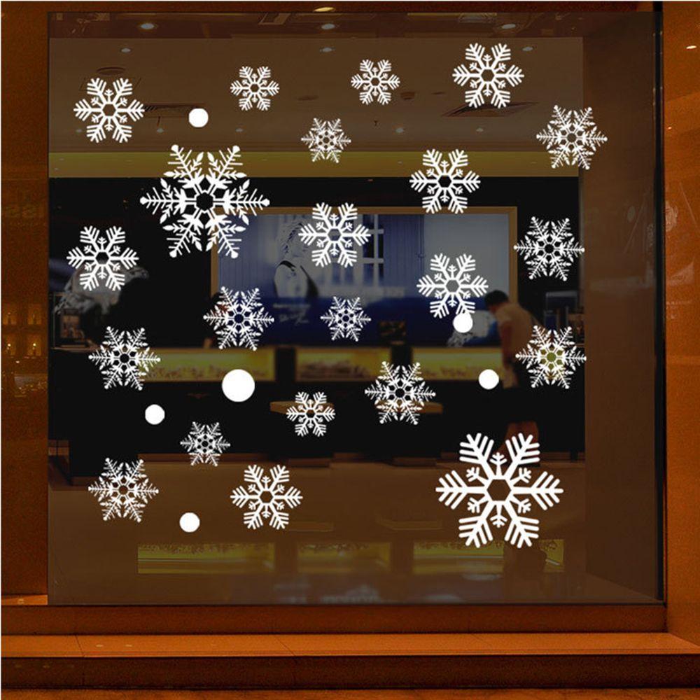 1 Set Vinyl Ornament  Mural Wall  Stickers Snow Flakes Decals Wall Art Shopwindow Decor