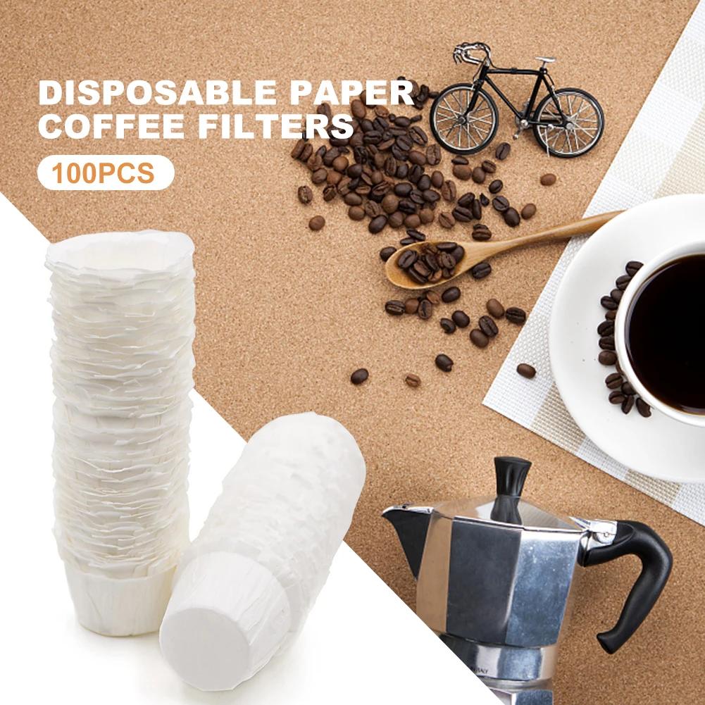 100pcs Disposable Paper Filters Cups Replacement White Coffee Filter Paper Pod for Keurig Capsules Coffee Filters Accessories