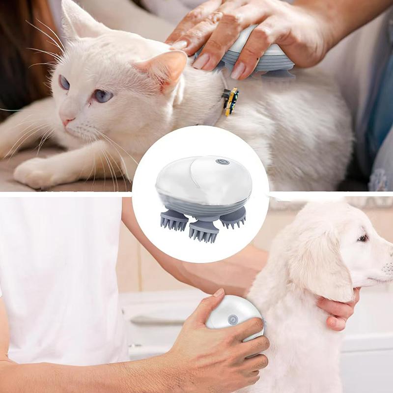 Electric Head Massager Mutifunctional Cats Dogs Scalp Massager Rechargeable Contacts Pet Body Relax Health Care Massager