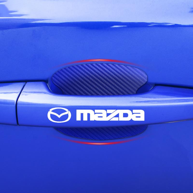 Car Door Sticker Carbon Fiber Scratches Auto Handle Protection Film For Mazda 3 6 CX5 2 CX3 CX9 MX5 RX8 Axela Demio MS CX5 2 Axela Demio Atenza MS GJI