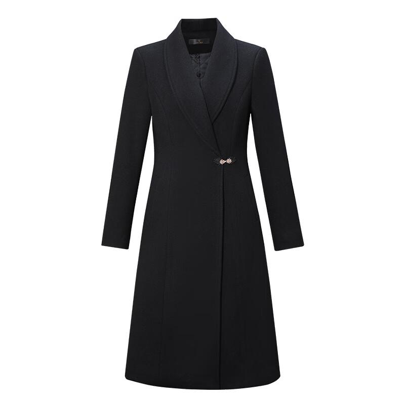 Women's New Chinese Style Padded Wool Blend Professional Long Coat