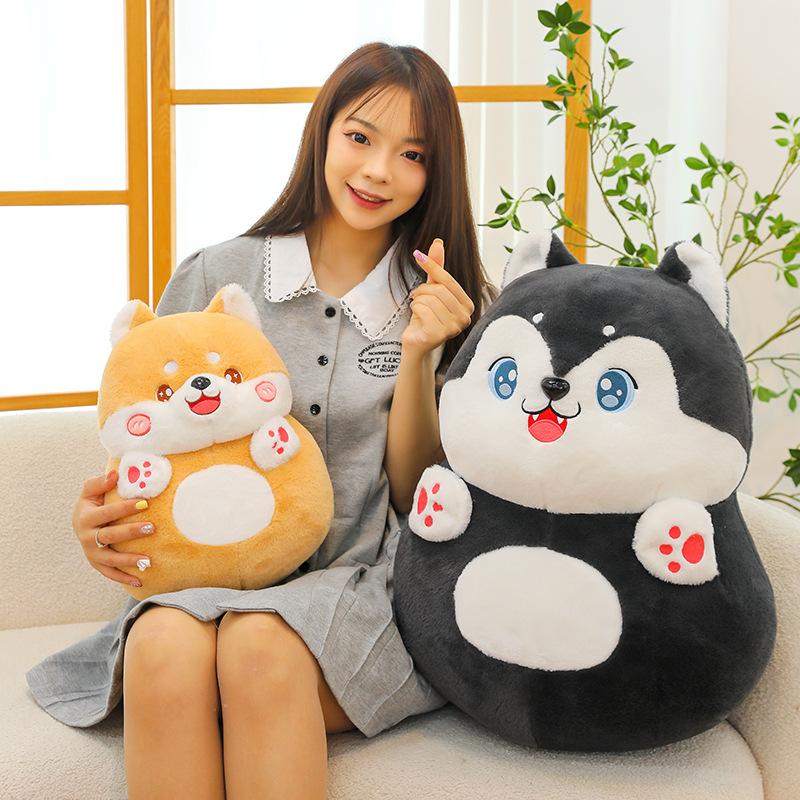 Cute Shiba Inu Husky Doll Plush Toy Puppy Erha Large Throw Pillow Children's Doll Gift for Girlfriend