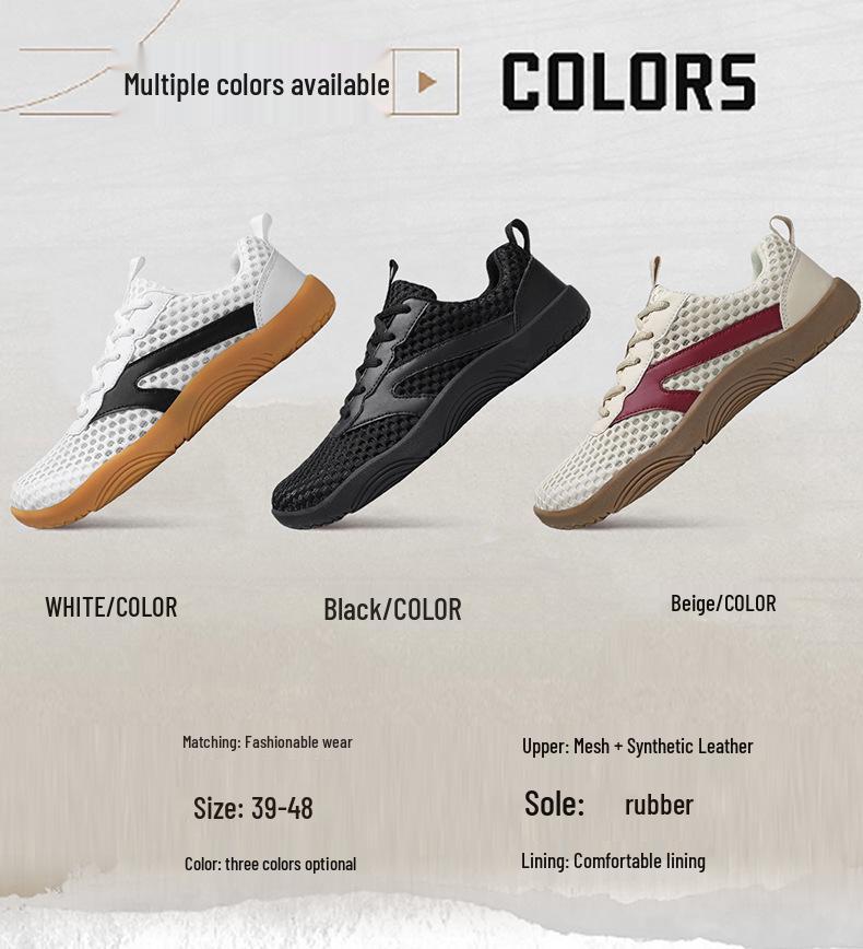 Men's Wide Toe Mesh Running Shoes - 2026 Spring/Summer Breathable, Soft Soles, Large Size, Barefoot Style