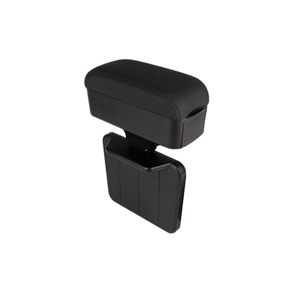 Height Adjustable Car Center Console Gap Storage Box PU Leather Multifunctional Elbow Support with Liftable Tray Armrest Pad