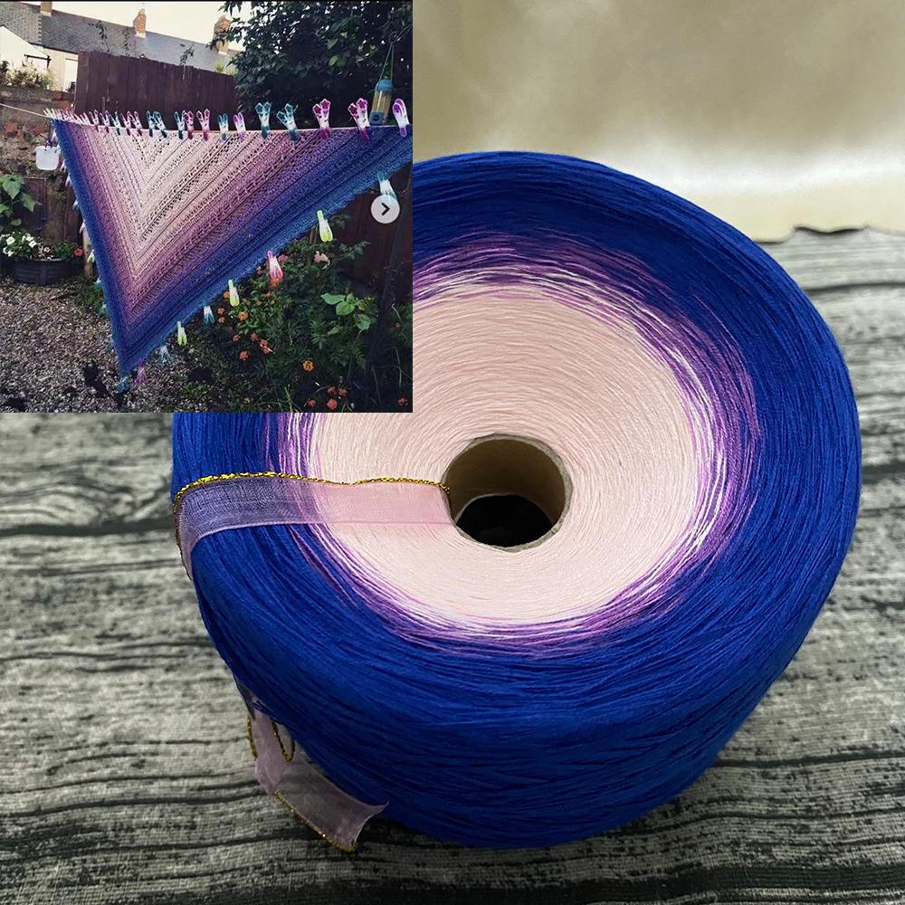 300g Pure Cotton Cake Thread Gradient Long Section Dyed No. 8 Lace Thread for DIY Hand-knitted Shawl Short-sleeved Skirt Blanket