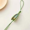 Cowhide pea bag charm keychain car accessories handmade pea pods leather bag pendant High-end bag accessories
