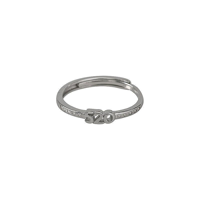 Sweet Romantic I Love You 520 Ring Personality Creative Digital Diamond Index Finger Ring Proposal Confession Gift