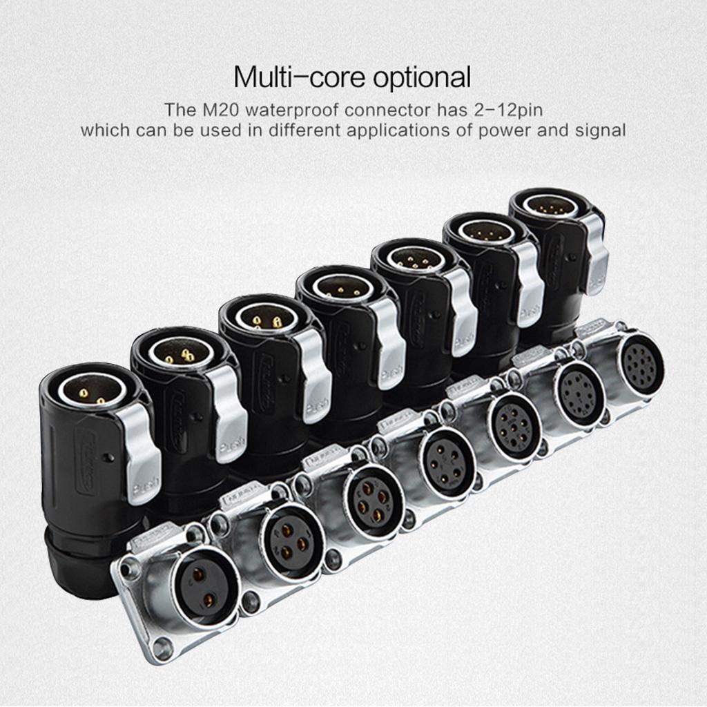 1pc Female plug male socket Inversion waterproof Connector 2/5/7/9-pin Plug socket Solar Energy for DC Connector
