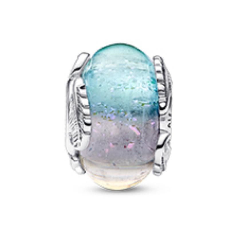 Pandora Multi Color Murano Glass   Curved Feather Charm 792577c00