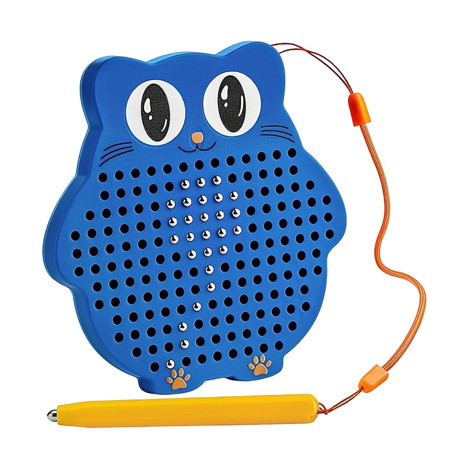 

Магнитная доска для рисования для детей и малышей с бусинами и магнитной ручкой, магнитная дорожная игрушка для занятий в самолете и машине для детей One Size синий