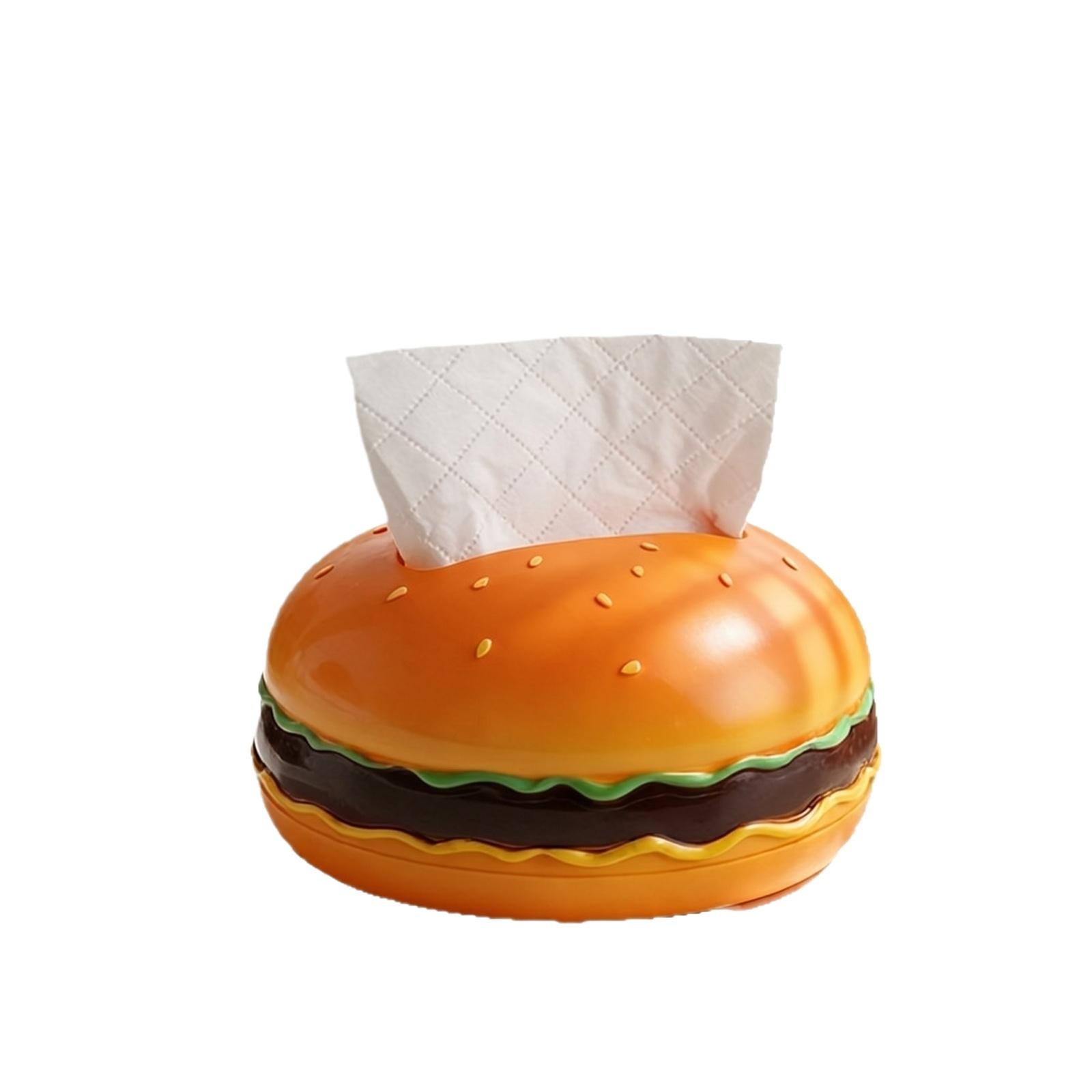 

Creative Hamburger Tissue Box Holder Decorative Desktop Ornament Unique Home Accessories for Living Room Office Kitchen Countertop Use one size жовтий