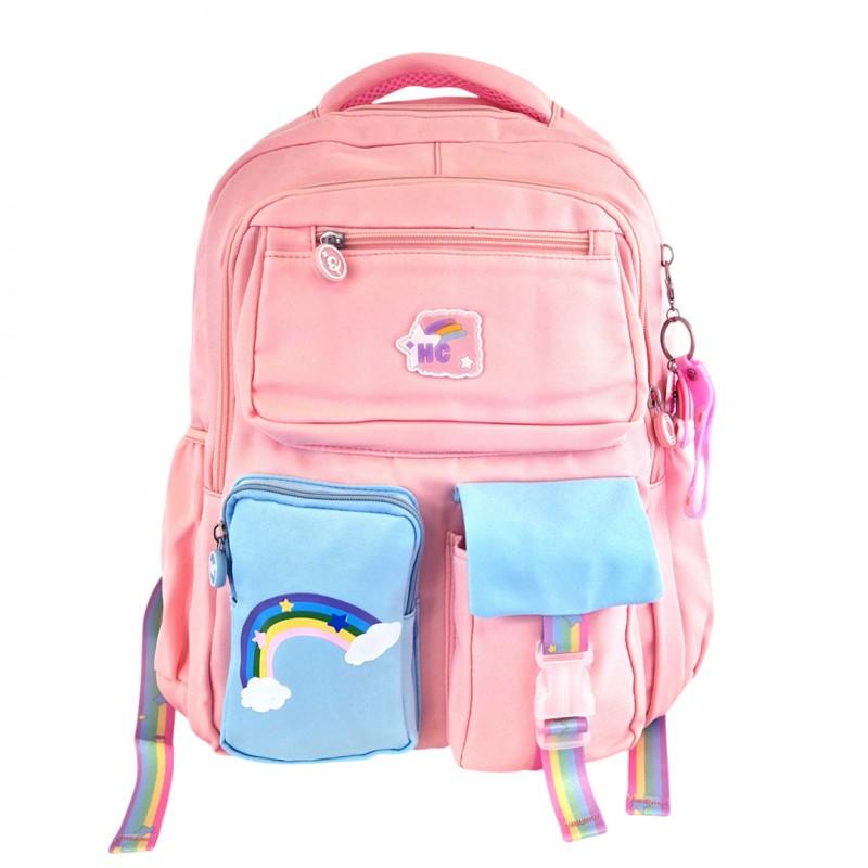 Rainbow School Backpack For Girls Reflectors Rainbow Youth Lightweight