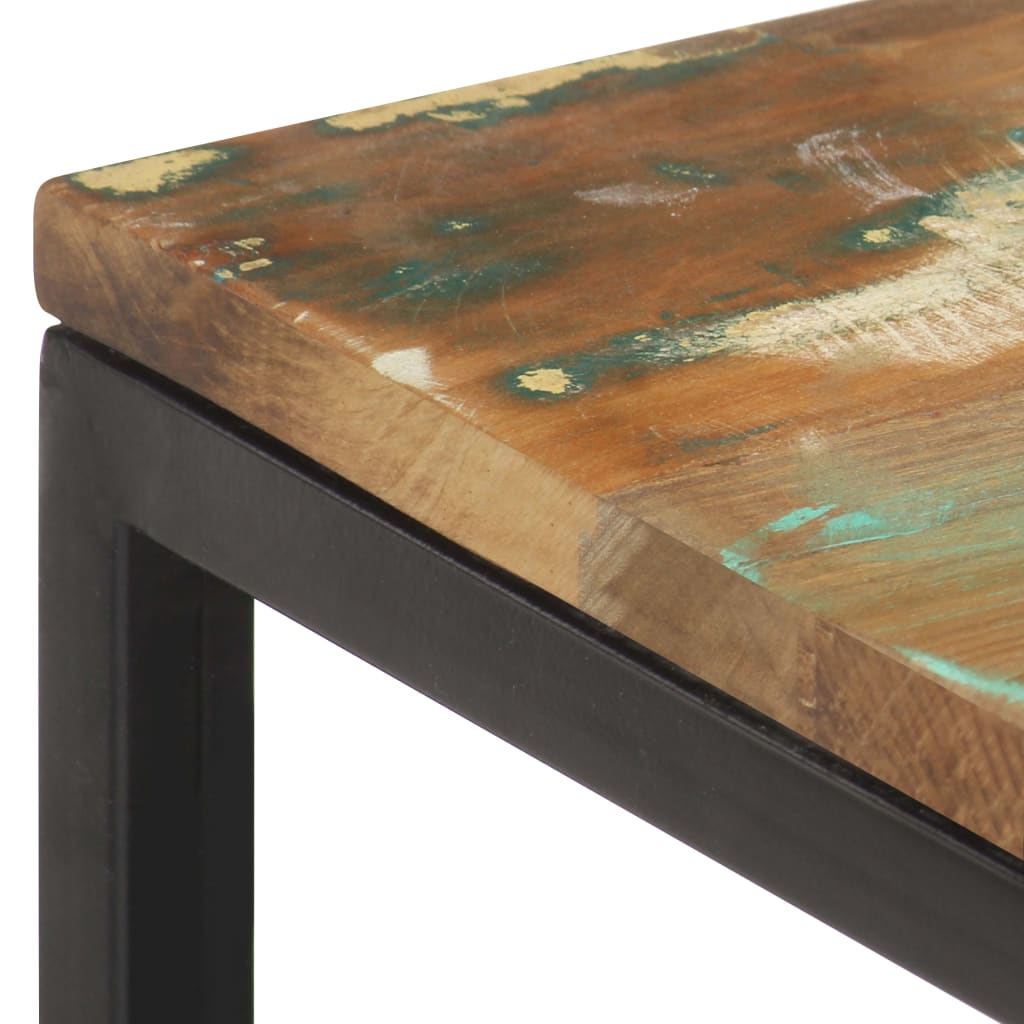 Set of 2 Side Tables Recycled Solid Wood