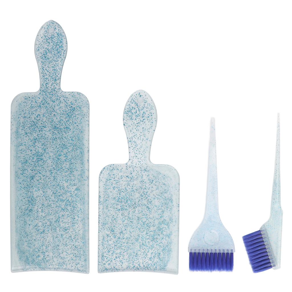 4pcs Hair Coloring Board Kit Highlighting Tinting Bleaching Hair Dyeing Brush Board Kit for Beauty Salon Blue