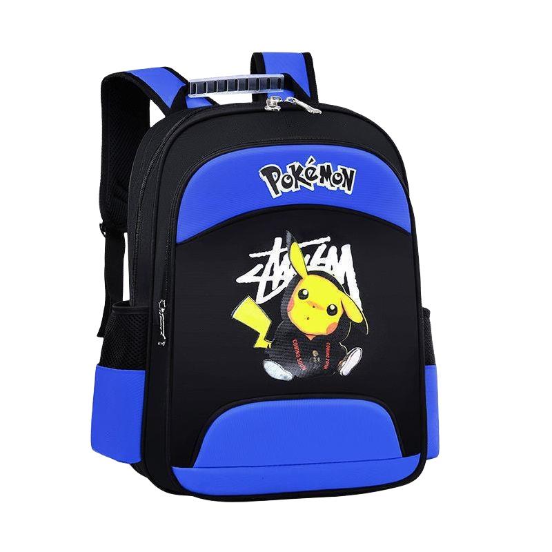 

Pikachu Cartoon Design Lightweight Oxford Fabric Kids Backpack For Elementary School Students S синий
