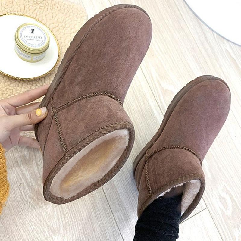 

Женские ботинки 2025 Теплые ботильоны Мех Bota Feminina Зимняя обувь для женщин Слипоны Снежные ботинки Женские Короткие ботильоны WSH4267 41 хаки