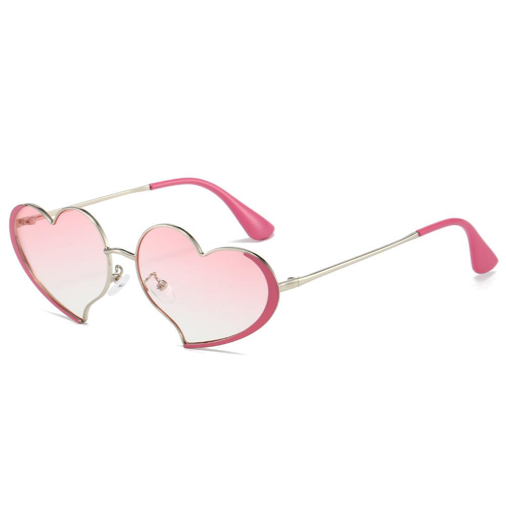 Retro Gradient Heart-Shaped Frame Women Sunglasses Brand Design Candy Color Matching Suitable Outdoor Parties Men Glasses Uv400