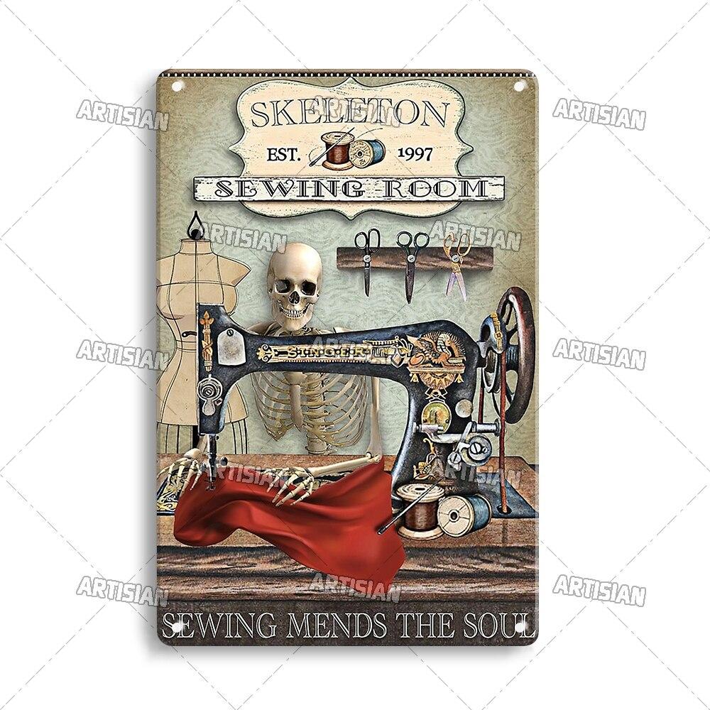 

Artisian Knitting Metal Plaque Decorative Tin Plate for Sewing Quilting Wall Decor for Home Garage Bar Pub Club Hotel Kitch 20x30cm（7.8x11.8inch）