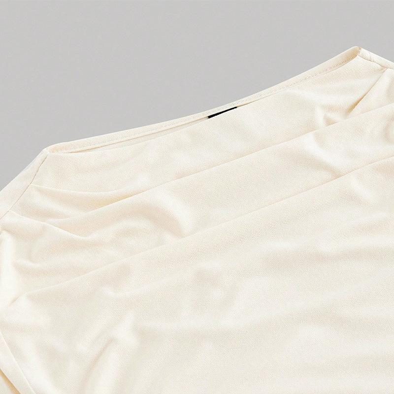 2025 Høst og Vinter Ny Temperament Langermet T-skjorte Enkel Ensfarget Topp