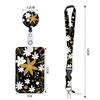 Students Bus Card Case Lanyard Child Visit Door Identity Badge Cards Cover Case Ladies Girls Flower ID Credit Bank Card Holder