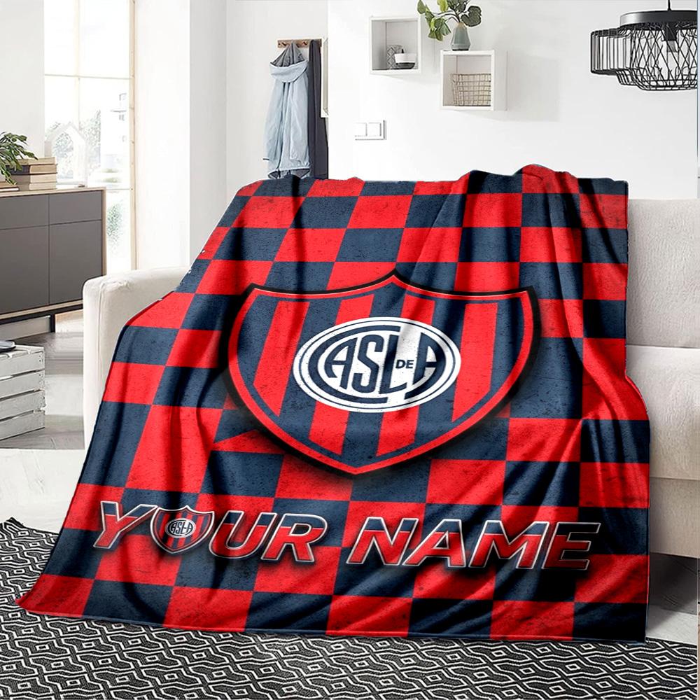 Name Custom San Lorenzo Logo Print Flannel Blanket High Quality Warm Comfortable Cover for All Seasons Perfect for Gifts Home Decor