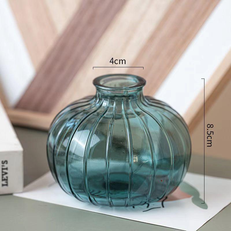 Decorative Flower Bottle Nordic Glass Vase Transparent Bud Vase Designed Hydroponic Plant Pot Living Room Decor Table Ornaments