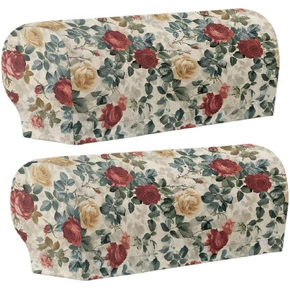 Arm Chair Covers - Set of 2, Slip Covers for Armchairs & Recliners, Integrated Twist Pin - Rose Red