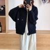 Short women's top autumn new imitation mink casual knitted cardigan loose fashion thickened zipper women's coat