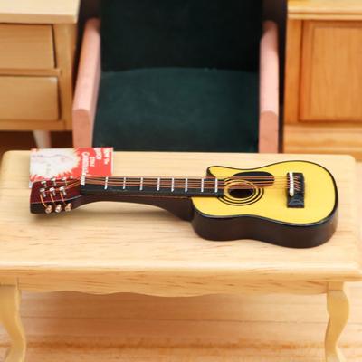 1:12 Faydalı İyi İşçilik Detaylı Taşınabilir Minyatür Müzik Aleti Kendin Yap Bebek Dekor Malzemeleri Günlük Kullanım Gitar