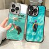 Summer Sea Turtle Cute Soft Phone Case For iPhone 15 16 17 Air 14 Pro Max 16E Plus 13 12 Mini Plating Anti-Fall Fundas