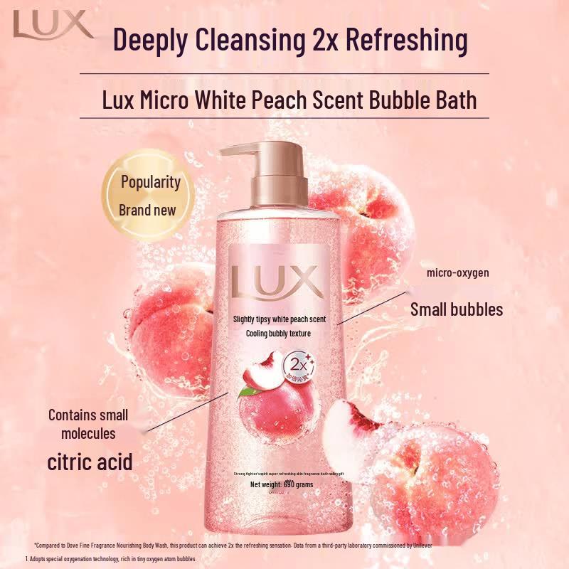 LUX Белый персик Пузырьковый Освежающий Гель для душа Дуэт