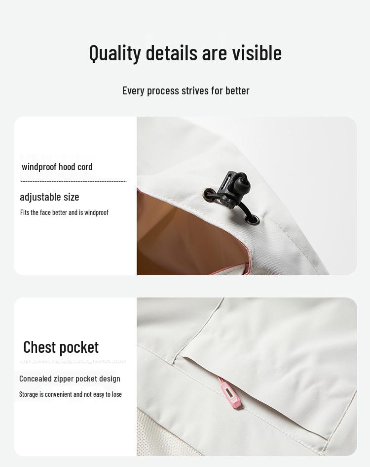 2024 Spring/Autumn Couple's Hooded Windbreaker - High Quality, Windproof, Waterproof, Wear-Resistant, Trendy, Versatile Solid Color Jacket