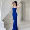 New Spring and Summer Waist Sexy Spice Girl Slim and Thin Hip-wrapped Black Suspender Dress Women's Long Skirt Tide