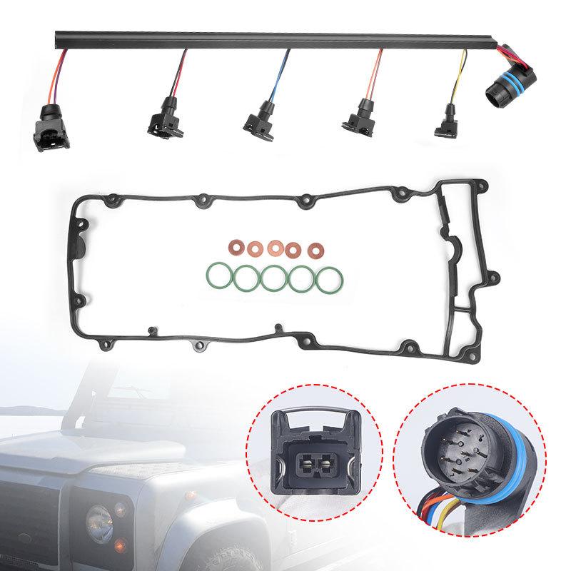 Guarnizione Coperchio Bilancieri Carburante e Cablaggio Iniettori Per Land Rover Discovery II 2 Defender TD5 LVP000020 AMR6103G AMR6103 nero