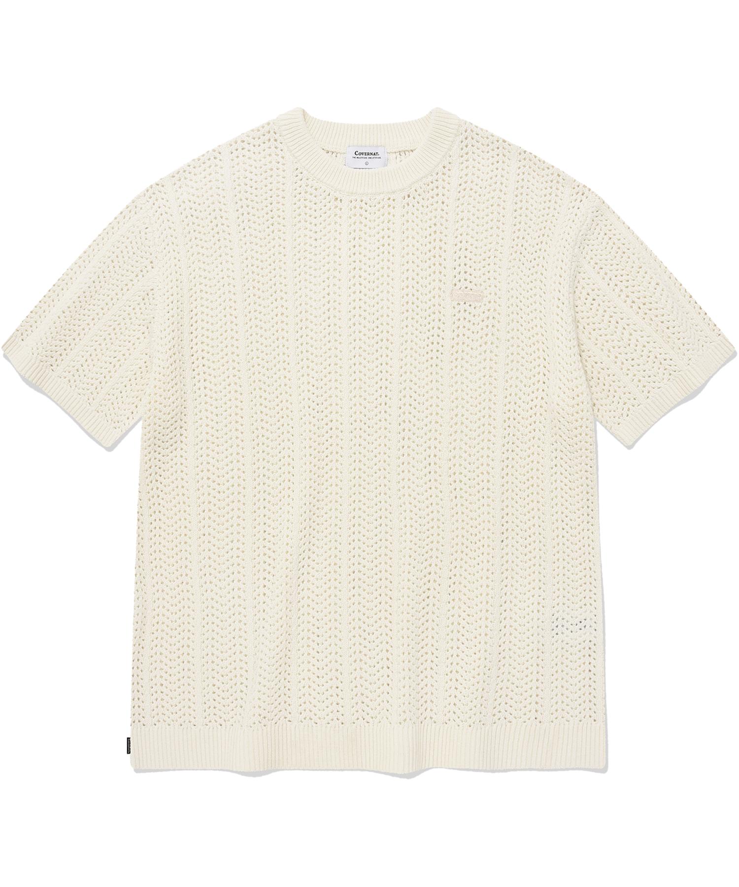 Covernat Cable Round Half Knit Ivory Ivory/Xxl