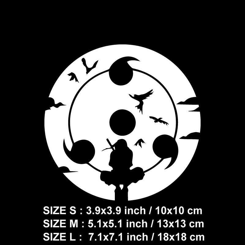 Anime Uchiha Itachi Decal, Sharingan Pattern Waterproof Sticker, Creative Fashion Accessories for Car Truck Auto Styling