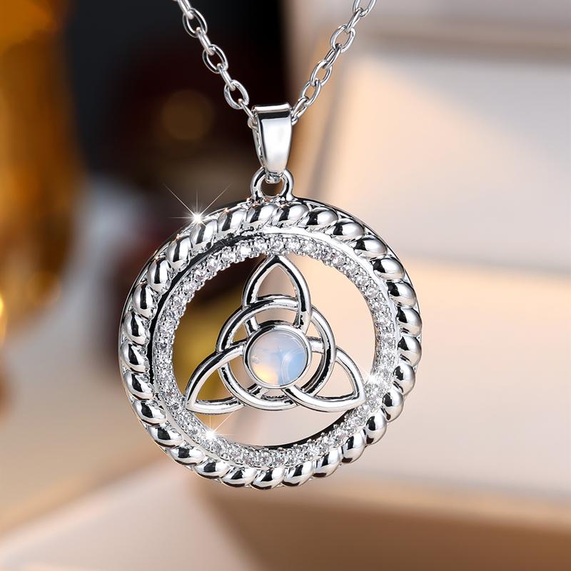 

Серебряный цвет кельтский узел круглый кулон ожерелье для женщин мужчин удачи модные ювелирные изделия подарок на день рождения серебряный