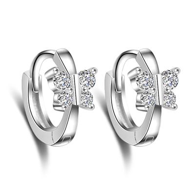 Schmetterling Silberne Ohrringe Damen Ohrklemme Accessoires Ohrklemmen Ohrringe Niedlich Mode Personalisierte Ohrringe