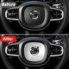 Stainless Steel Car Styling Steering Wheel Logo Emblem Cover Ring Trim Stickers For Volvo XC60 2018    Accessories