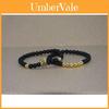 Elegant Copper Bead Bracelet With Micro Paved Zirconia Crown For Couples And Gift Giving