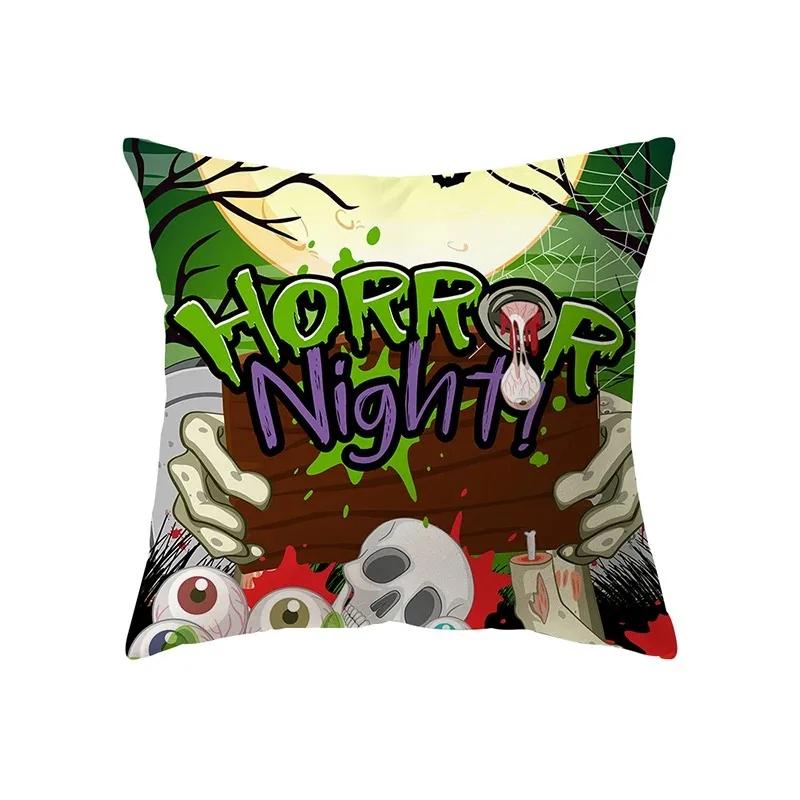

Хэллоуин Тема Череп Тыква Фонарь Узор Наволочка Гостиная Офис Наволочка Диван Автомобиль 16x16Inch