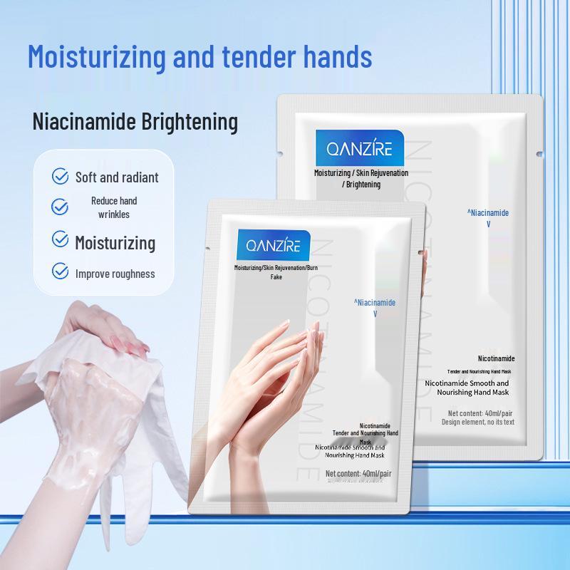 Qianzi Niacinamide Hydrating Hand Mask: Nourishing, Anti-Cracking, Moisturizing Gloves for Smooth, Soft Hands.