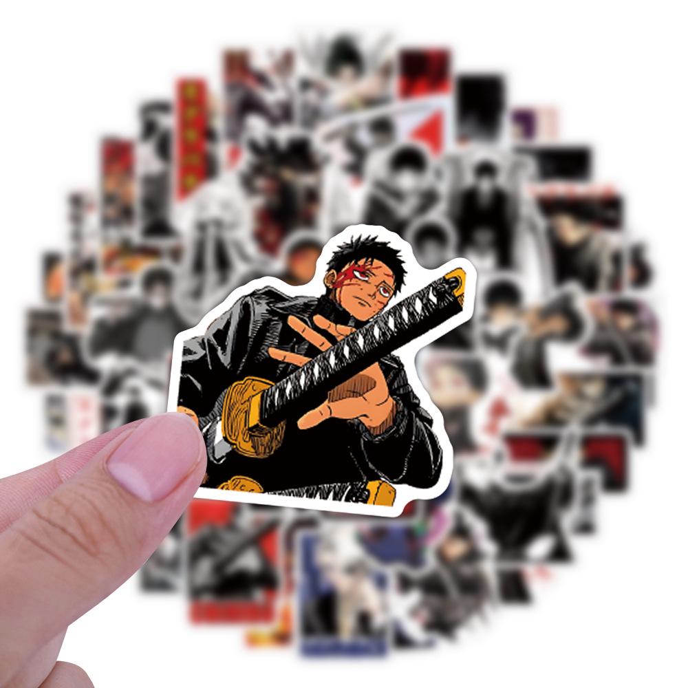 55 Kagurabachi Cartoon Stickers: Waterproof Decor for Phones, Journals, Luggage, Walls, and More.