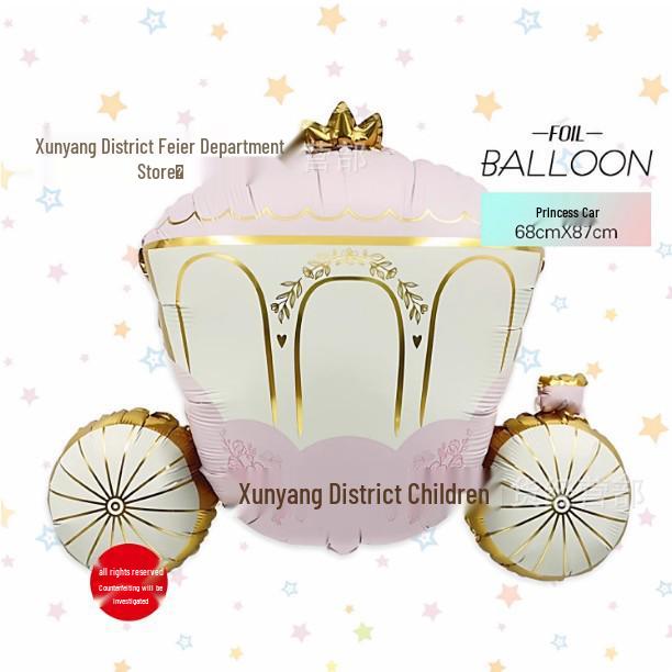 Traumprinzessin Schloss Kürbis Kutsche Folienballon - Schaukelbär Geburtstagsparty Dekoration Requisite