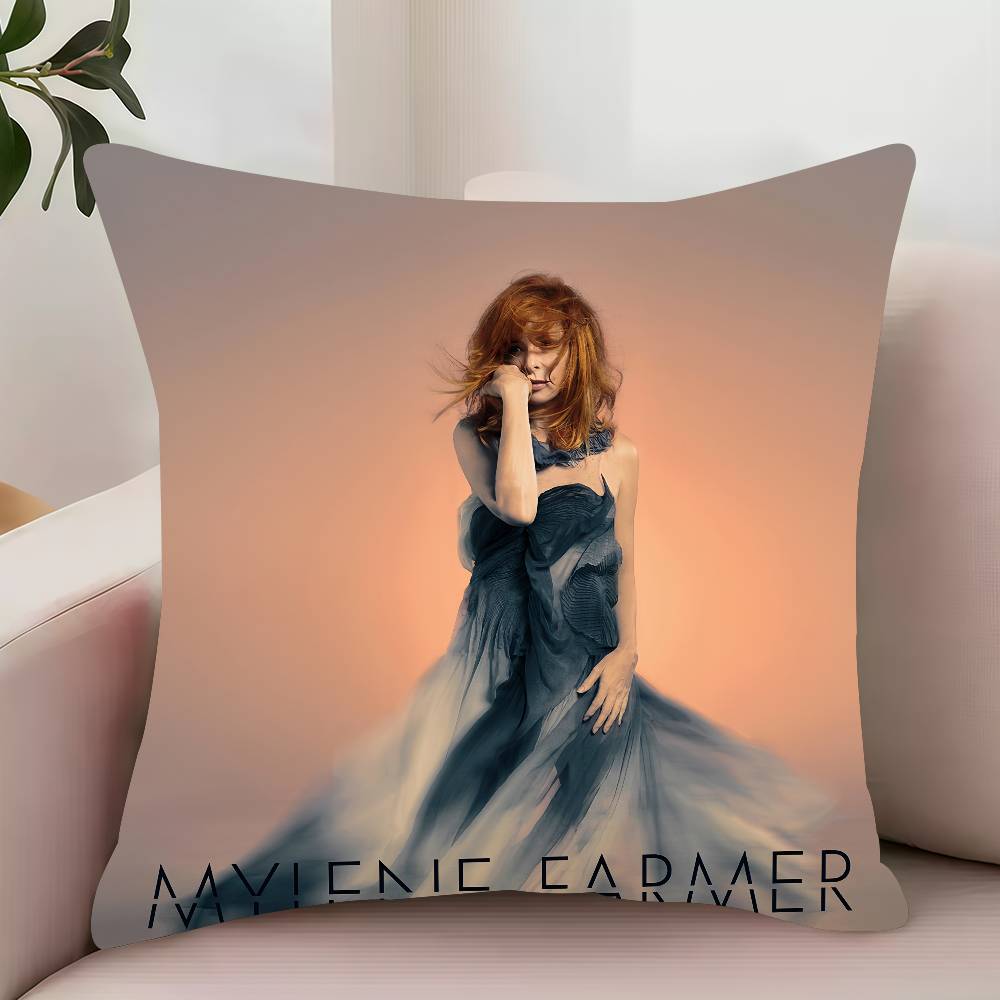 Sängerin M-Mylene Farmer Nevermore Kissenbezug Dekor Schutzbezüge Bequem Weich Für Sofa Wohnzimmer Heimbüro