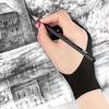 1 Stück Anti-Smudge Künstler Zeichenhandschuhe Zwei-Finger Anti-Touch Schutzhandschuhe für Zeichen-Tablett Bildschirm Board Kunstbedarf