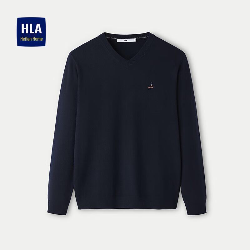 

HLA Men s V-Neck Long Sleeve Slim Fit Embroidered Pullover Sweater 2XL