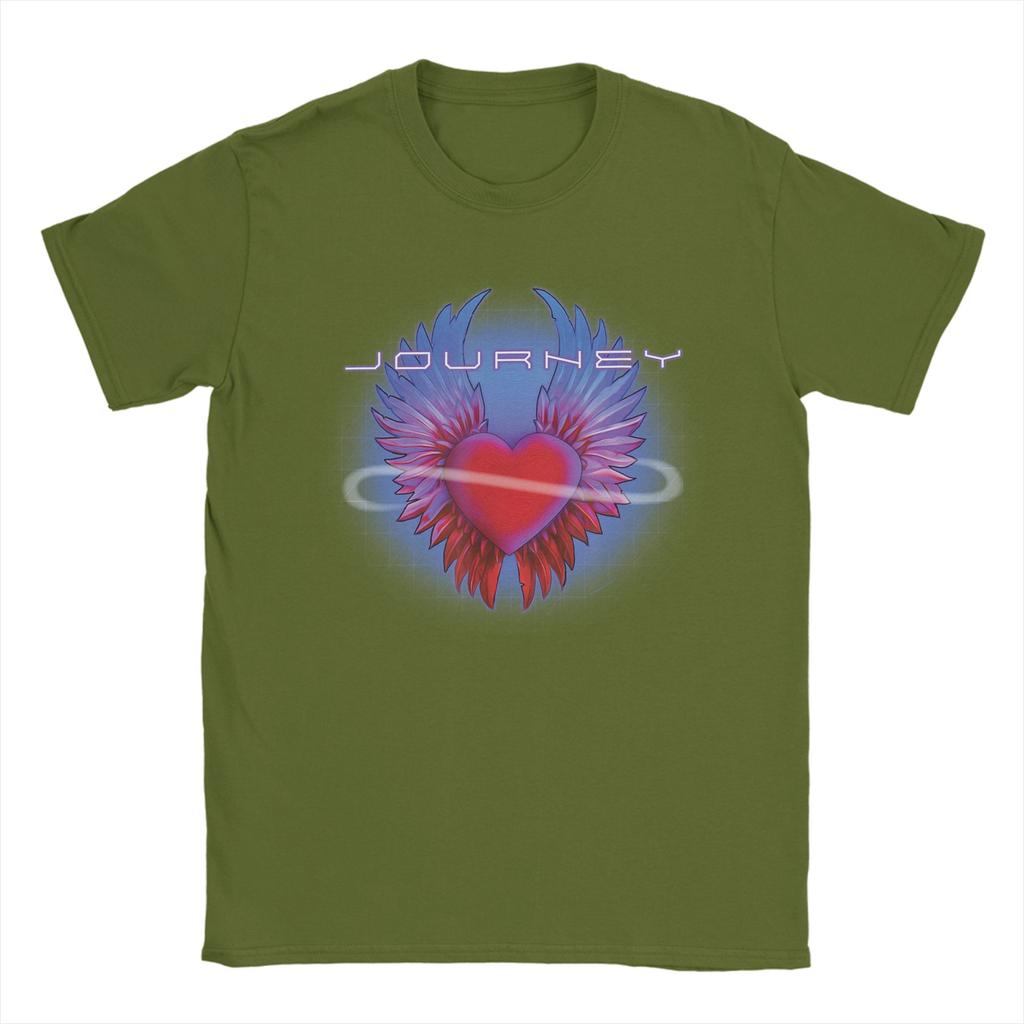 Journey Band Geflügeltes Herz Musikband 100% Baumwolle T-Shirt Für Unisex Sommer T-Shirts O-Ausschnitt T-Shirt Oversize Heißer Verkauf Kleidung